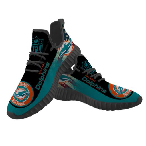 Miami Dolphins Shoes YZ All Over Print V41 - Image 4