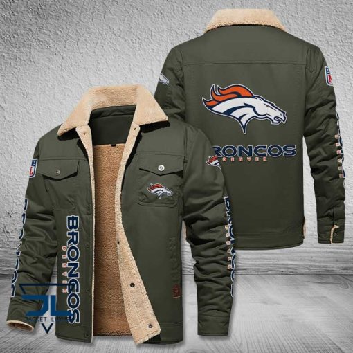 Denver Broncos Fleece Leather Jacket V3116 - Image 6