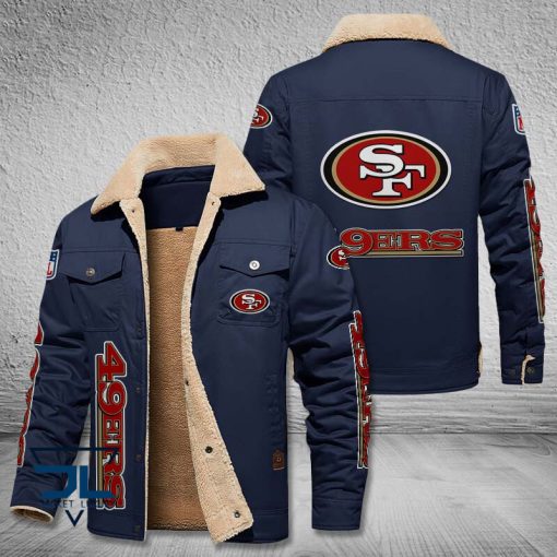 San Francisco 49ers Fleece Leather Jacket V3116 - Image 3