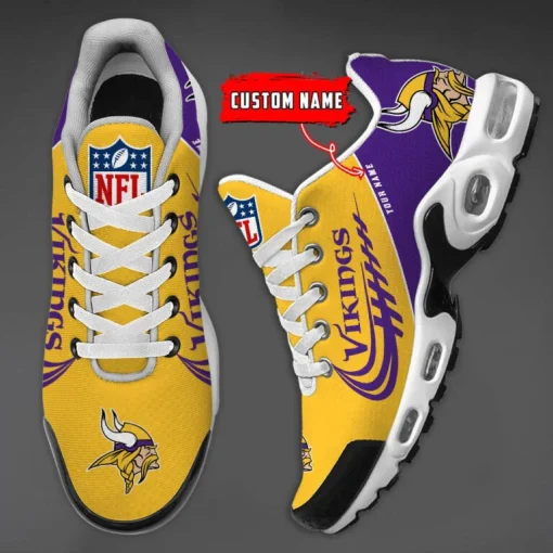 MMinnesota Vikings NV Custom Name Air Cushion Sports Shoes V20 - Image 4