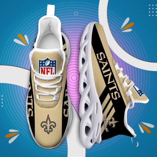 New Orleans Saints Custom Name Max Soul Shoes V04 - Image 7