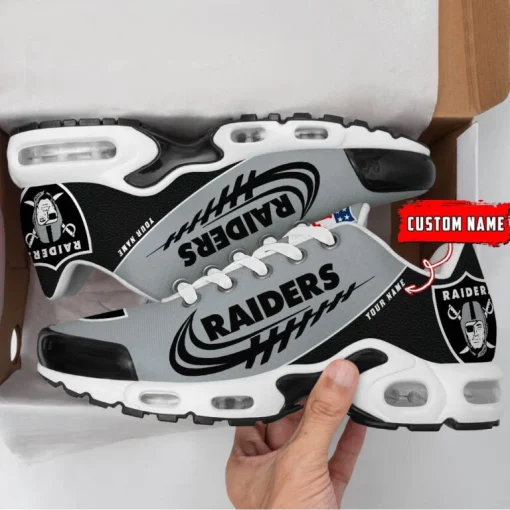 Las Vegas Raiders Custom Name Air Cushion Sports Shoes V20 - Image 3