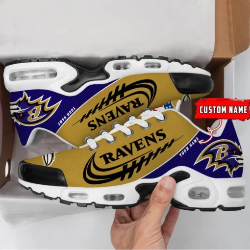 Baltimore Ravens Custom Name Air Cushion Sports Shoes V20 - Image 3