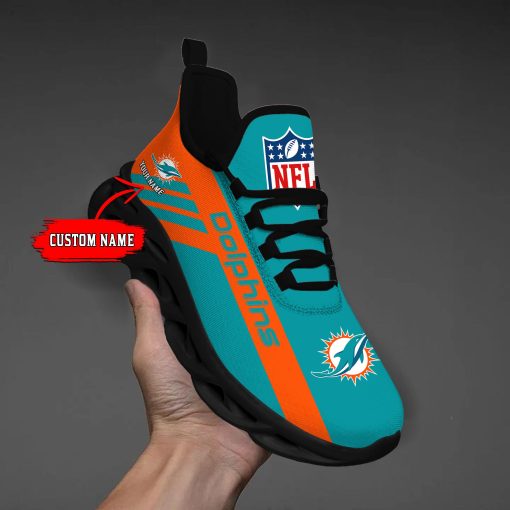 Miami Dolphins Custom Name Max Soul Shoes V04 - Image 3