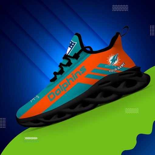 Miami Dolphins Custom Name Max Soul Shoes V04 - Image 4