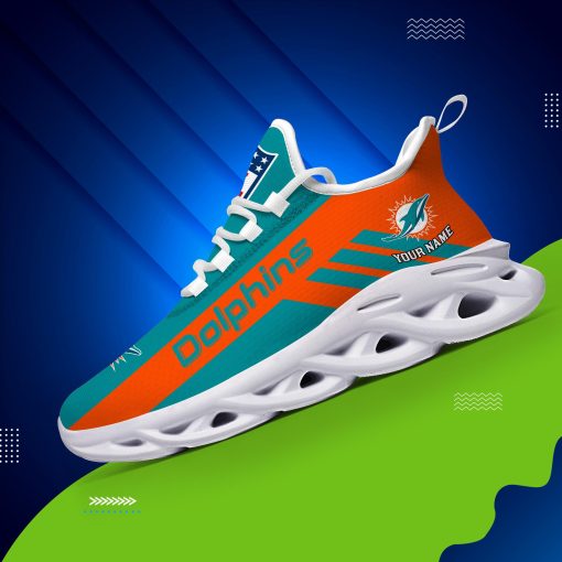 Miami Dolphins Custom Name Max Soul Shoes V04 - Image 5