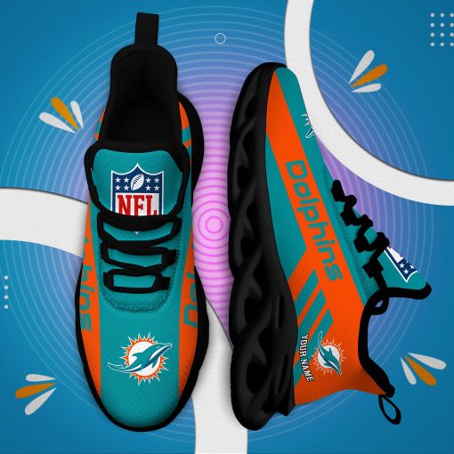 Miami Dolphins Custom Name Max Soul Shoes V04 - Image 6