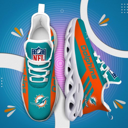 Miami Dolphins Custom Name Max Soul Shoes V04 - Image 7