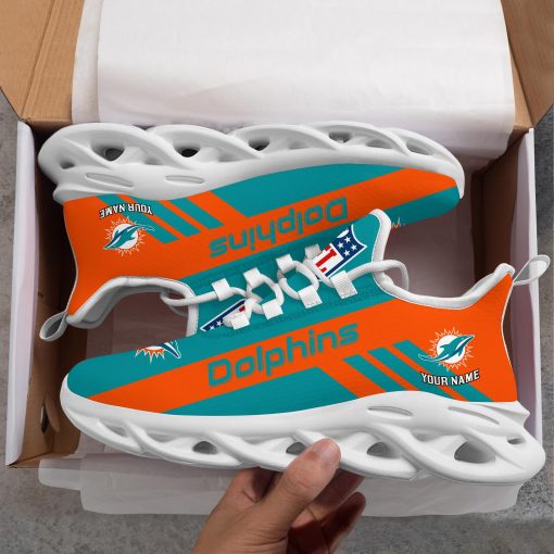 Miami Dolphins Custom Name Max Soul Shoes V04 - Image 8