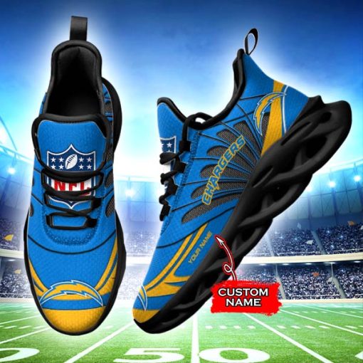 Los Angeles Chargers Custom Name Max Soul Shoes V09 - Image 3