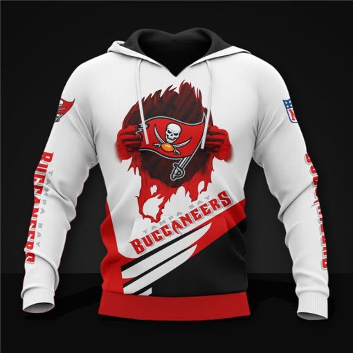 Tampa Bay Buccaneers Hoodie Cool Skull Graphic V35 - Image 4