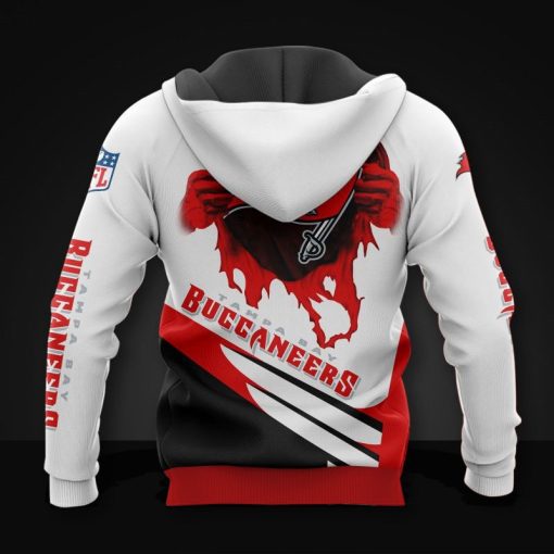 Tampa Bay Buccaneers Hoodie Cool Skull Graphic V35 - Image 3