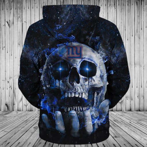 New York Giants Hoodies 3D Skull Place On Hand V24 - Image 4
