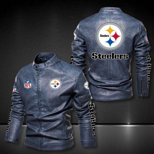 Pittsburgh Steelers Fashionable Leather Jacket V22 - Image 3
