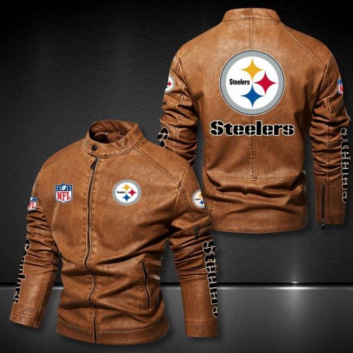 Pittsburgh Steelers Fashionable Leather Jacket V22 - Image 4