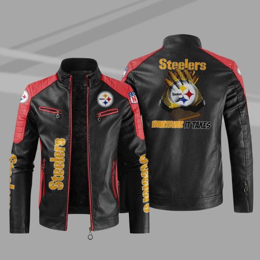 Pittsburgh Steelers Leather Jacket Sport Whatever It Takes V44 - Image 3