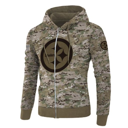 Pittsburgh Steelers Hoodie Camouflage Style V57 - Image 3