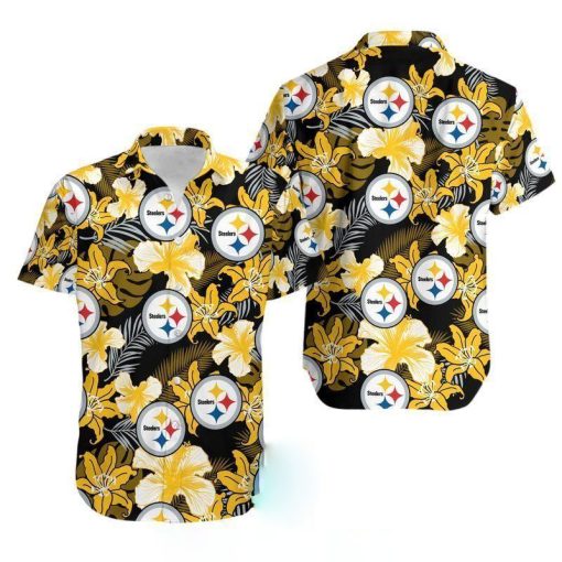 Pittsburgh Steelers Flower Hawaii Shirt V50 - Image 2