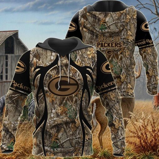 Green Bay Packers Camouflage Hunting Hoodie V10 - Image 2
