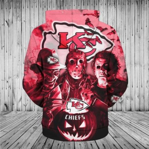 Kansas City Chiefs Hoodies 3D Halloween Horror Night Sweatshirt V23 - Image 2