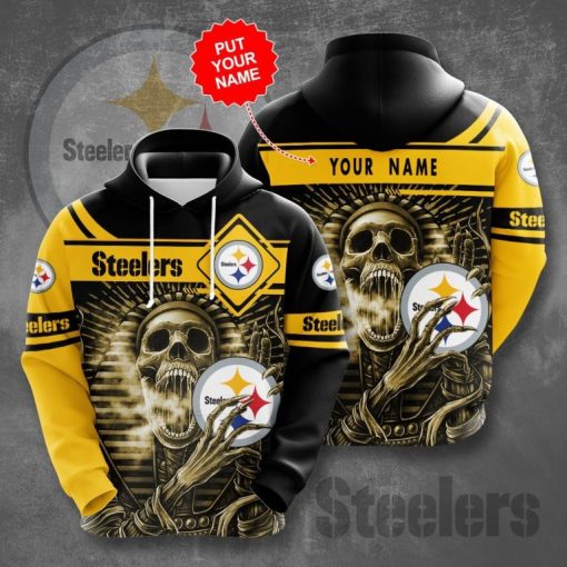 Pittsburgh Steelers Hoodie Tribal Skull V05 - Image 2
