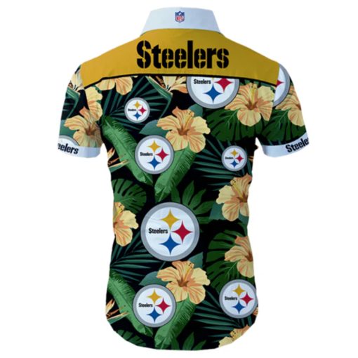 Pittsburgh Steelers Hawaiian Shirt Tropical Flower V32 - Image 3