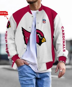 Customize Your Name With Arizona Cardinals Button Down Baseball Varsity Bomber Jacket