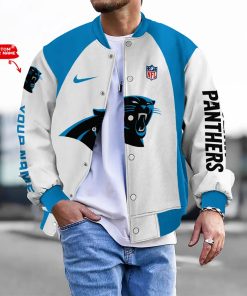 Customize Your Name With Carolina Panthers Button Down Baseball Varsity Bomber Jacket