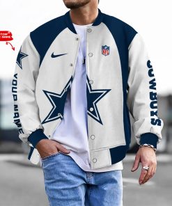 Customize Your Name With Dallas Cowboys Button Down Baseball Varsity Bomber Jacket