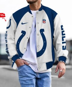 Customize Your Name With Indianapolis Colts Button Down Baseball Varsity Bomber Jacket