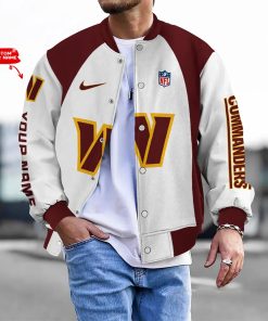 Customize Your Name With Washington Commanders Button Down Baseball Varsity Bomber Jacket