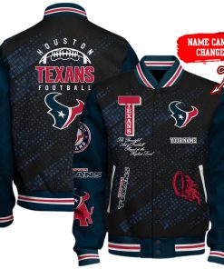 Customize Your Name With Houston Texans Button Down Baseball Jacket Version 4