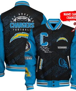 Customize Your Name With Los Angeles Chargers Button Down Baseball Jacket Version 4
