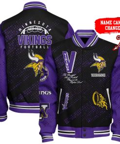 Customize Your Name With Minnesota Vikings Button Down Baseball Jacket Version 4