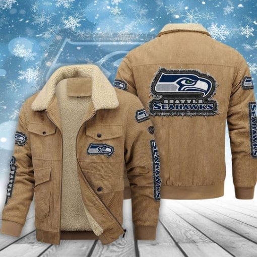 Seattle Seahawks Thickened Corduroy Jacket - Image 2