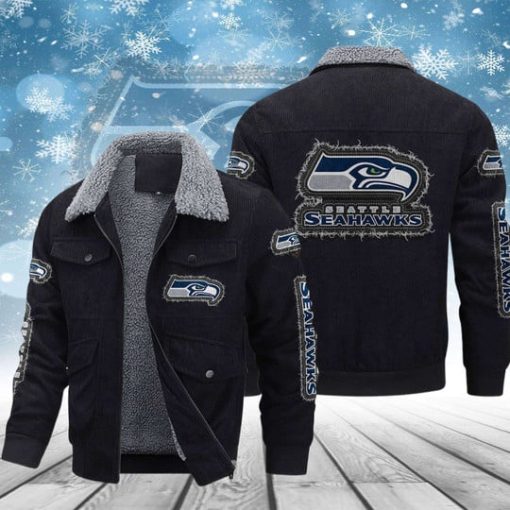 Seattle Seahawks Thickened Corduroy Jacket - Image 3