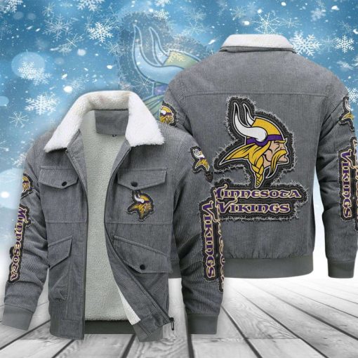 Minnesota Vikings Thickened Corduroy Jacket - Image 3
