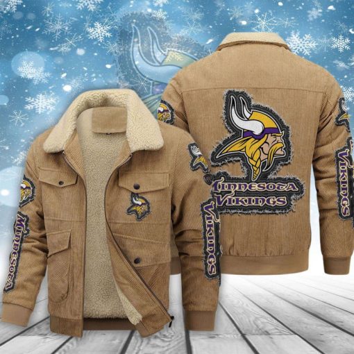 Minnesota Vikings Thickened Corduroy Jacket - Image 2