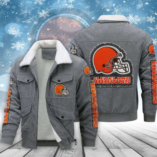 Cleveland Browns Thickened Corduroy Jacket - Image 2