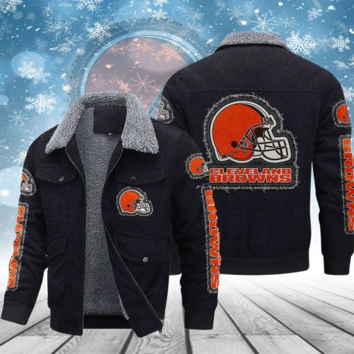 Cleveland Browns Thickened Corduroy Jacket - Image 3