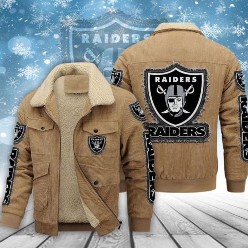 Oakland Raiders Thickened Corduroy Jacket - Image 3