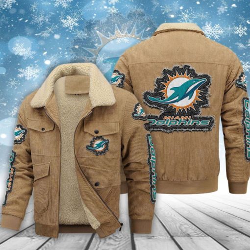 Miami Dolphins Thickened Corduroy Jacket - Image 2