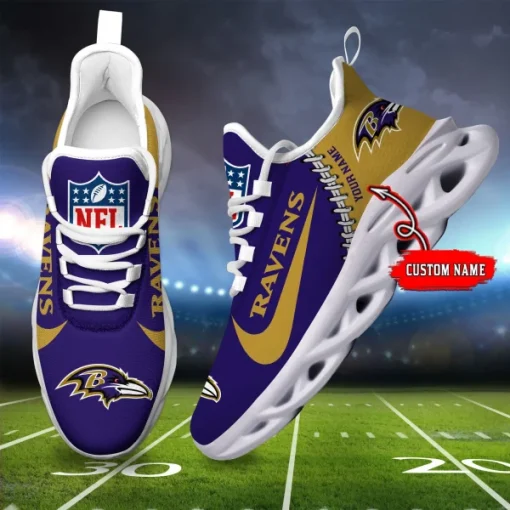Baltimore Ravens Shoes Custom Max Soul Shoes V16 - Image 2