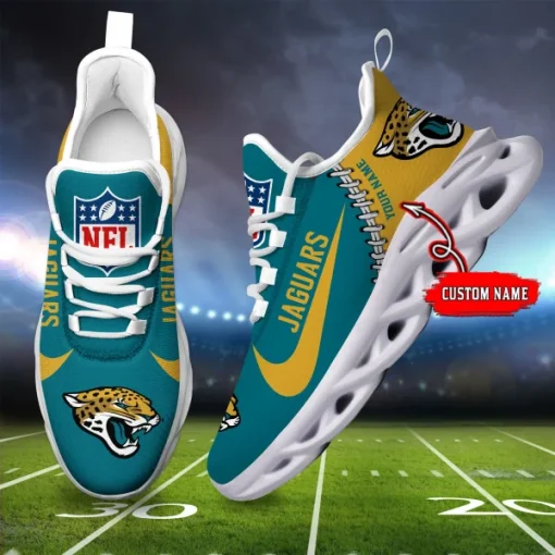 Jacksonville Jaguars Shoes Custom Max Soul Shoes V16 - Image 2