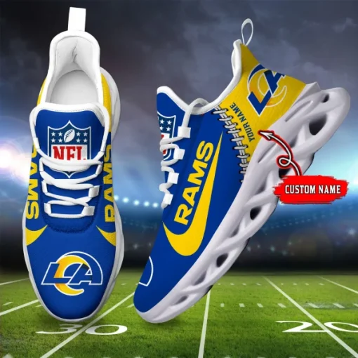 Los Angeles Rams Shoes Custom Max Soul Shoes V16 - Image 3
