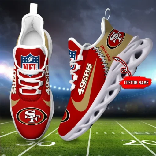 San Francisco 49ers Shoes Max Soul Custom Name V16 - Image 2