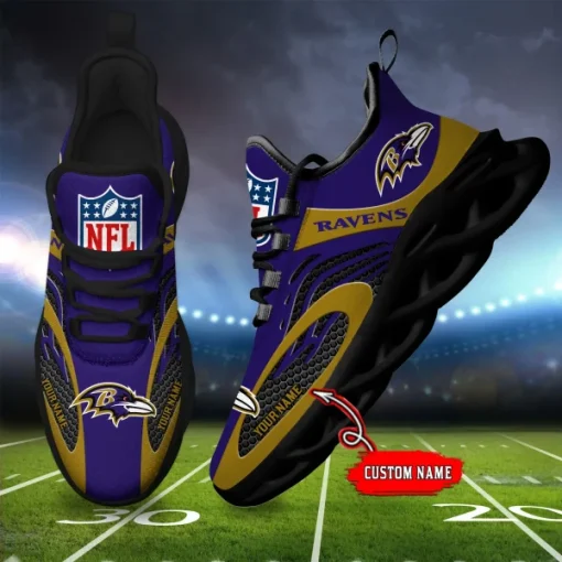 Baltimore Ravens Shoes Custom Max Soul Shoes V16