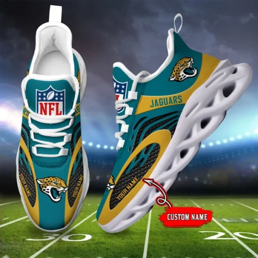 Jacksonville Jaguars Shoes Custom Max Soul Shoes V16 - Image 2