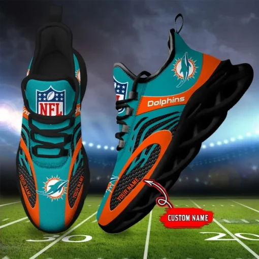 Miami Dolphins Shoes Custom Max Soul Shoes V16