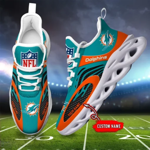 Miami Dolphins Shoes Custom Max Soul Shoes V16 - Image 2